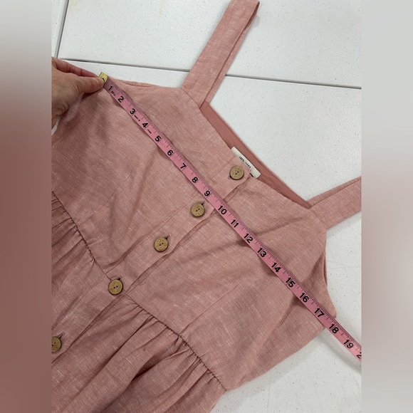 Rachel Zoe Linen Button Front Maxi Dress Cottage Ballet Coquette Summer Size 6 - Picture 5 of 8